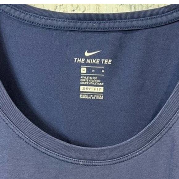 Women's Nike Dri-Fit Scoop Neck Navy Medium Athletic Top - Picture 2 of 6
